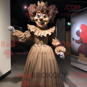 Brown Clown mascot costume...