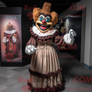 Brown Clown mascot costume...
