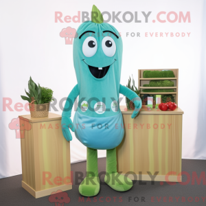 Teal Celery mascottekostuum...