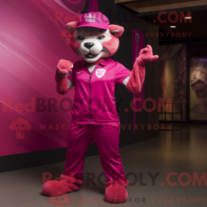 Magenta Puma mascot costume...