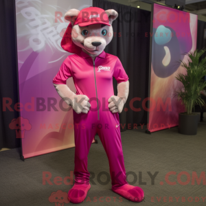 Magenta Puma mascot costume...