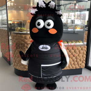 Zwart sushi-mascottekostuum...