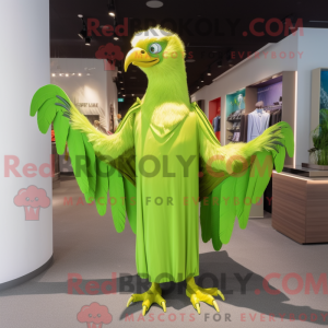Lime Green Eagle mascotte...