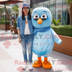 Sky Blue Mandarin mascot...