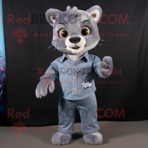 Grauer Puma Maskottchen...