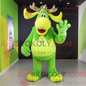 Lime Green Moose maskot...