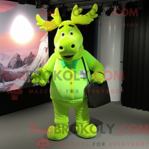 Lime Green Moose mascot...
