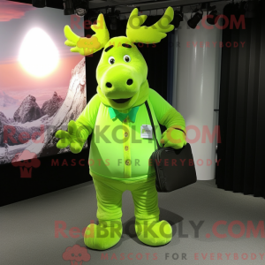 Lime Green Moose maskot...