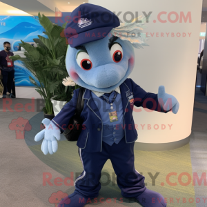 Navy Betta Fish mascot...