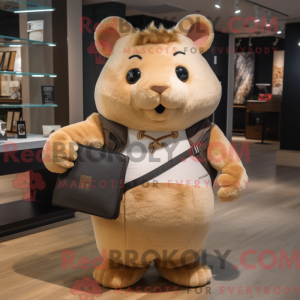 Tan Hamster maskot drakt...