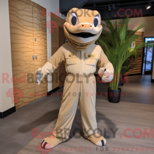 Tan Python mascot costume...