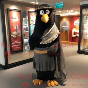 Sort Kiwi maskot kostume...