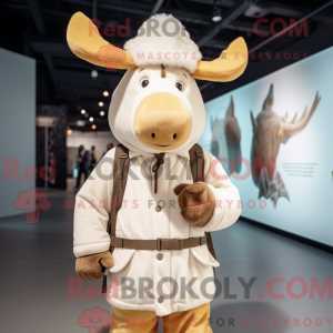 Cream Moose maskot kostume...