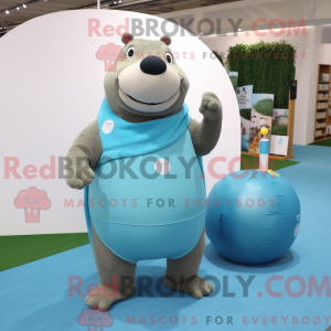 Cyan Capybara Maskottchen...