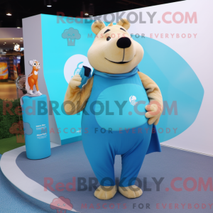 Cyan Capybara mascot...