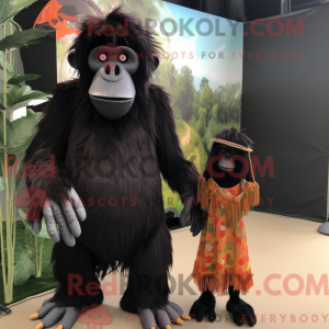 Sort orangutang maskot...