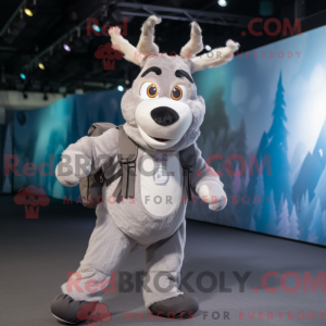 Silver Reindeer mascot...