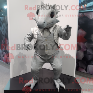 Silver Ankylosaurus mascot...