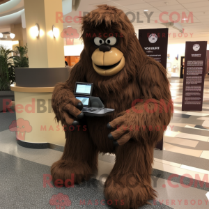 Brown Sasquatch mascot...