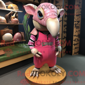 Pink Armadillo mascot...