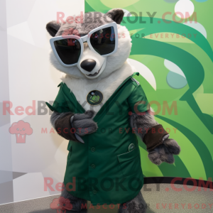 Green Badger mascot costume...