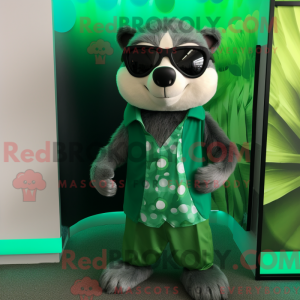 Green Badger mascot costume...