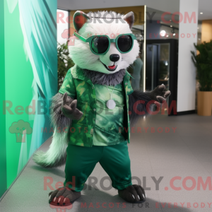Green Badger mascot costume...