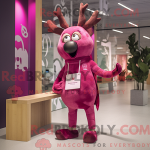 Magenta Hirsch Maskottchen...