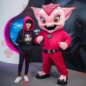 Pink Vampire mascot costume...