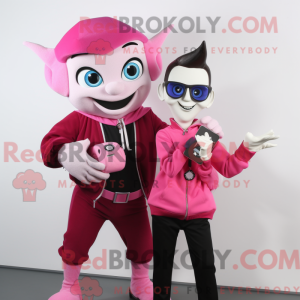 Pink Vampyr maskot kostume...