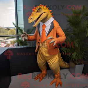 Orange Spinosaurus mascot...