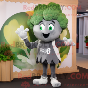 Grå Broccoli maskot kostume...