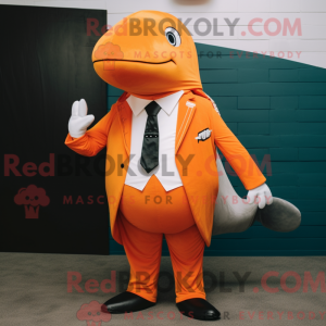 Postava maskota oranžového...