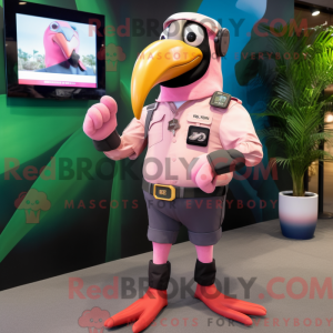 Roze Toucan-mascottekostuum...