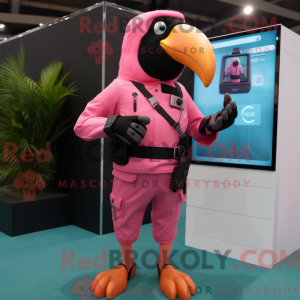 Pink Toucan mascot costume...