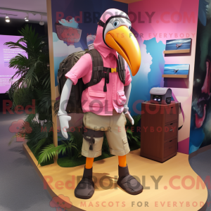 Pink Toucan mascot costume...