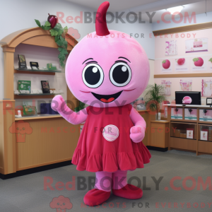 Pink Cherry mascot costume...