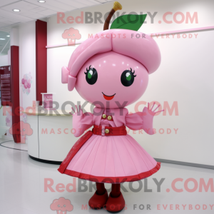 Pink Cherry mascot costume...