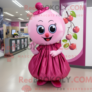 Pink Cherry mascot costume...