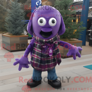 Lilla blæksprutte maskot...