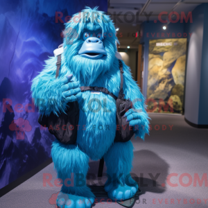 Blue Sasquatch mascot...