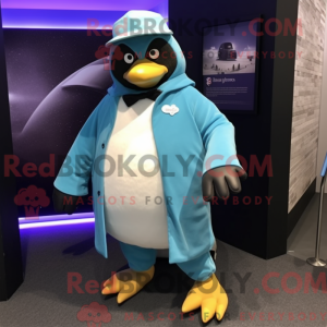 Cyan Pinguin Maskottchen...