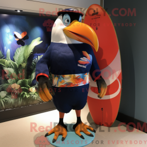 Navy Toucan mascot costume...