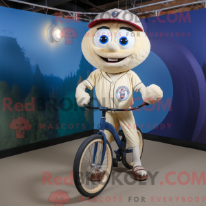 Beige Unicyclist mascot...