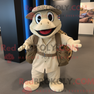 Beige Snake mascot costume...