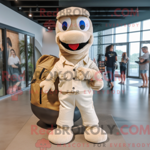 Beige Snake maskot kostume...