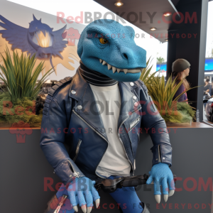 Blue Komodo Dragon mascot...