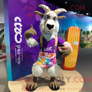 Purple Goat mascot costume...