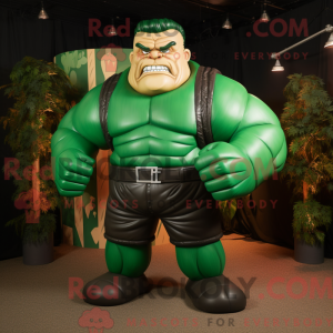 Green Strongman mascot...