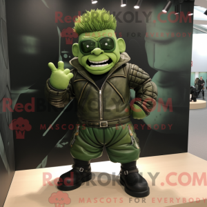 Green Strongman mascot...